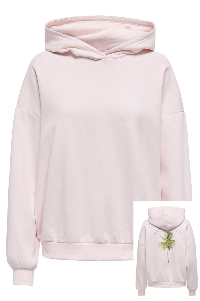 ONLKAREN L/S HOODIE PRINT BOX CS SW 15350675 BARELY PINK/NAPA BAREL